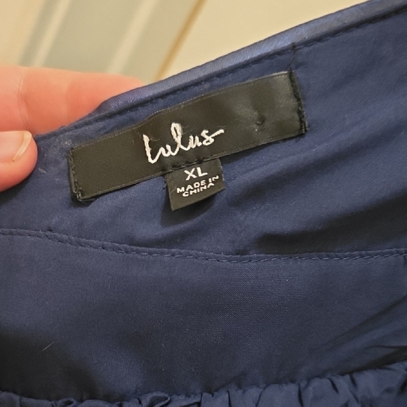 Lulu's Blue Tiered Ruffled Halter Sundress - Picture 2 of 4